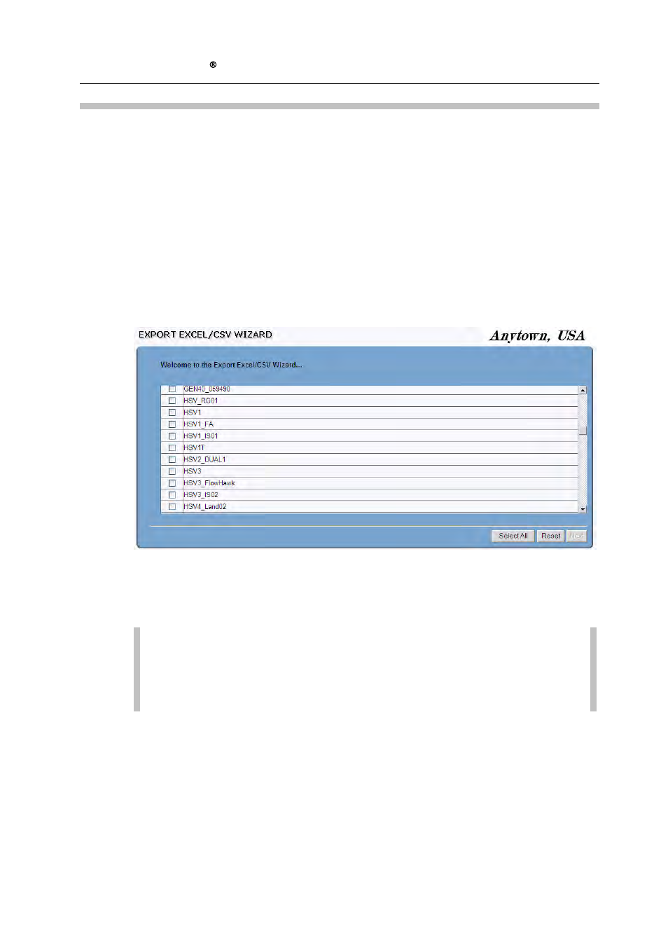 Exporting data in a text file (.csv) format | ADS Environmental Services IntelliServe 2.8.1 950026A7 User Manual | Page 150 / 290