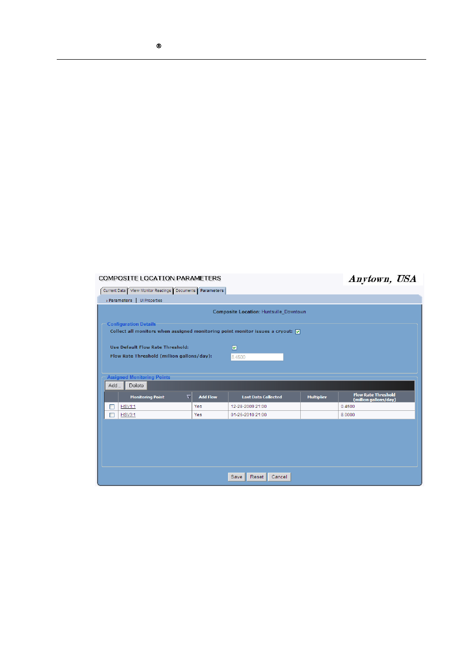 Viewing composite location parameters | ADS Environmental Services IntelliServe 2.8.1 950026A7 User Manual | Page 167 / 290