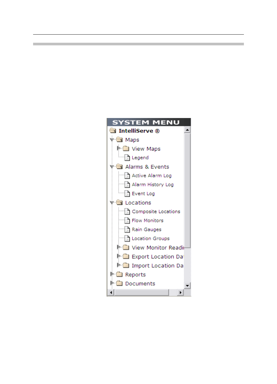 System menu | ADS Environmental Services IntelliServe 2.8.1 950026A7 User Manual | Page 17 / 290