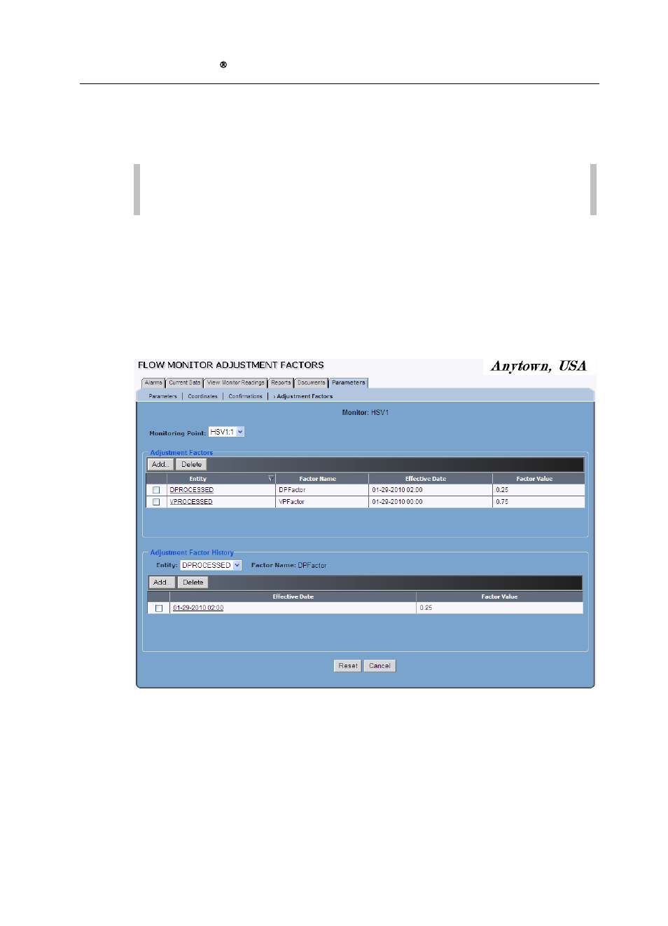 Creating flow monitor adjustment factors | ADS Environmental Services IntelliServe 2.8.1 950026A7 User Manual | Page 185 / 290