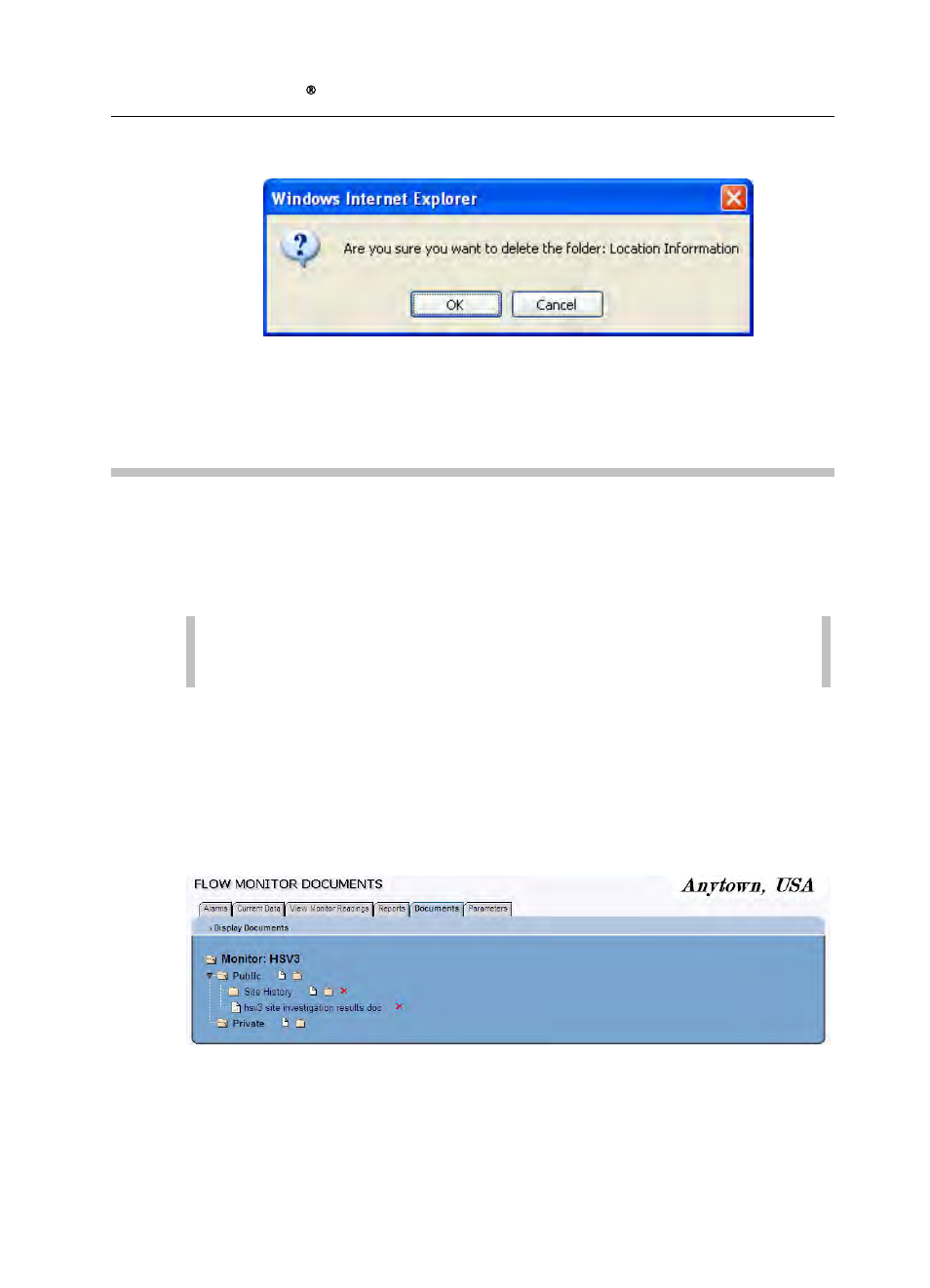 Deleting a document | ADS Environmental Services IntelliServe 2.8.1 950026A7 User Manual | Page 199 / 290
