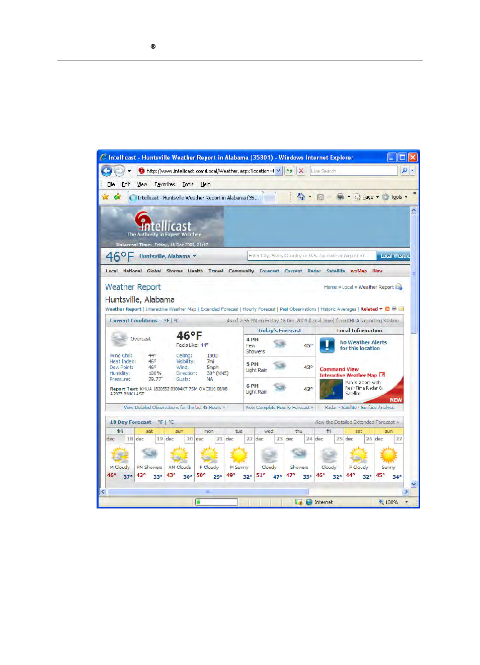 Weather information | ADS Environmental Services IntelliServe 2.8.1 950026A7 User Manual | Page 20 / 290