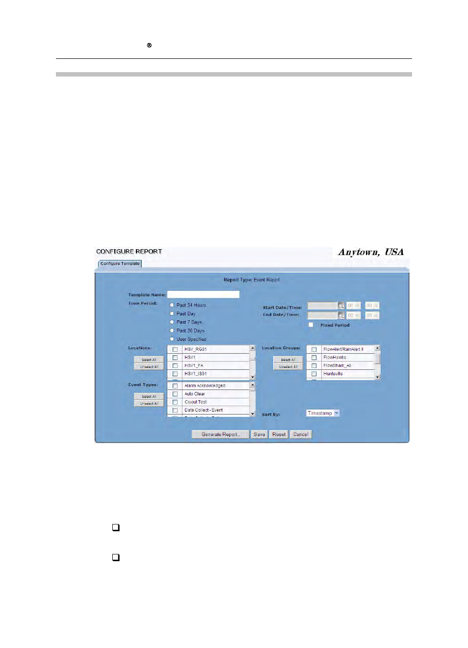 Creating an event report | ADS Environmental Services IntelliServe 2.8.1 950026A7 User Manual | Page 212 / 290