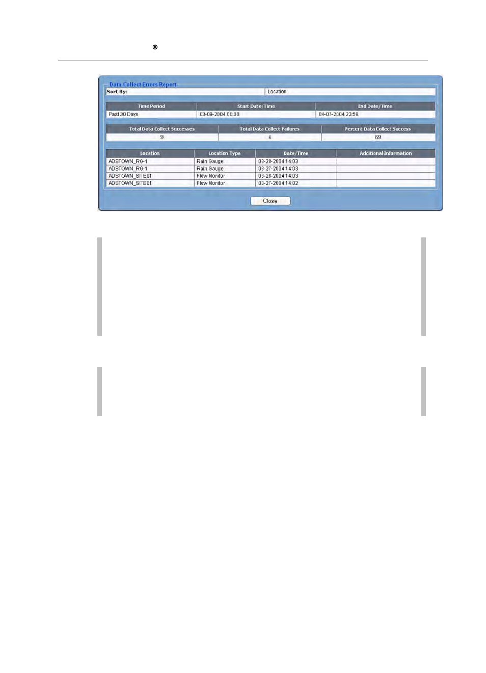 Data collect summary report | ADS Environmental Services IntelliServe 2.8.1 950026A7 User Manual | Page 226 / 290