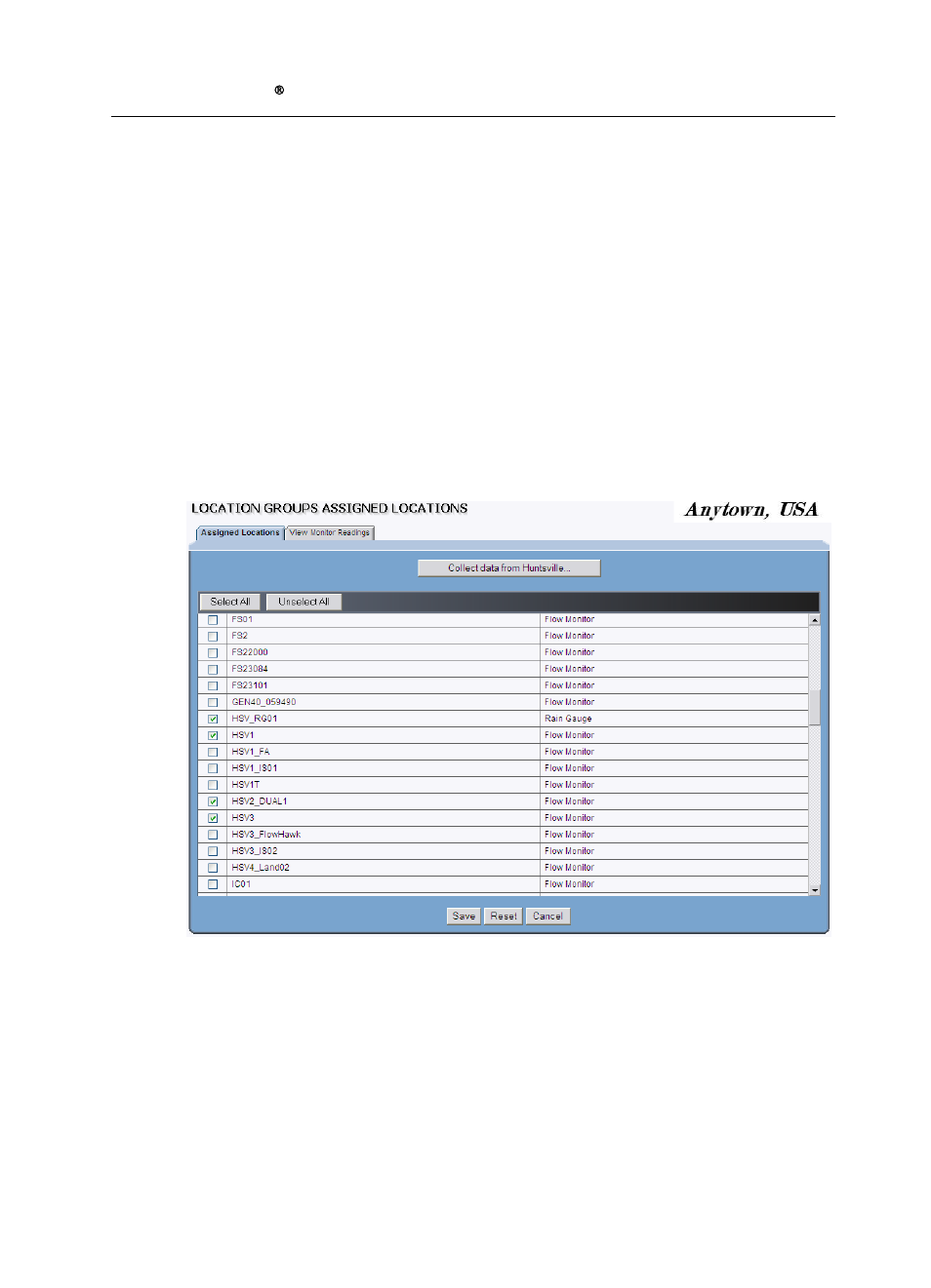 Collecting data from a location group | ADS Environmental Services IntelliServe 2.8.1 950026A7 User Manual | Page 71 / 290