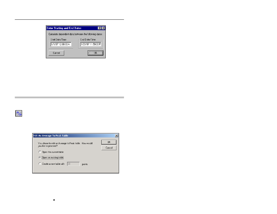Change the assigned average-to-peak table | ADS Environmental Services Profile Software 950015B6 User Manual | Page 216 / 641