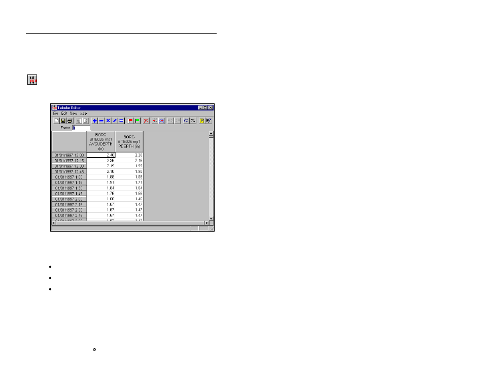 How to use the tabular editor | ADS Environmental Services Profile Software 950015B6 User Manual | Page 422 / 641