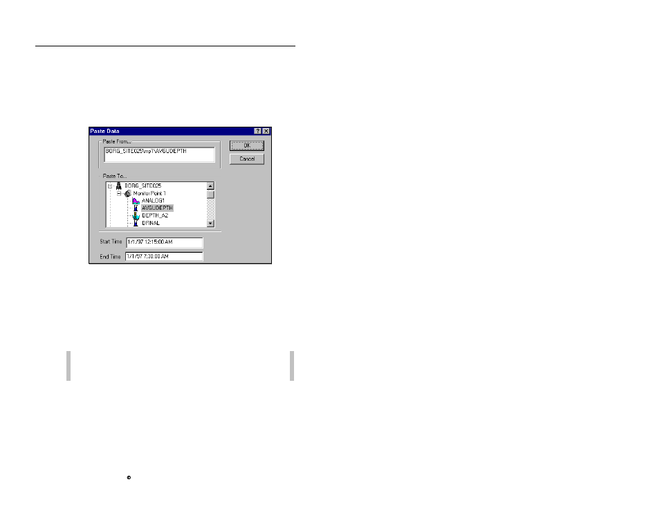 Pasting copied data | ADS Environmental Services Profile Software 950015B6 User Manual | Page 429 / 641