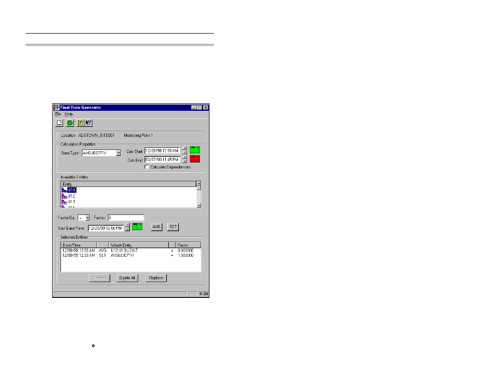 Selecting the avgudepth data type | ADS Environmental Services Profile Software 950015B6 User Manual | Page 488 / 641