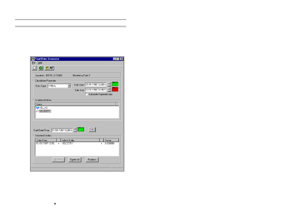 Selecting the vfinal data type | ADS Environmental Services Profile Software 950015B6 User Manual | Page 497 / 641