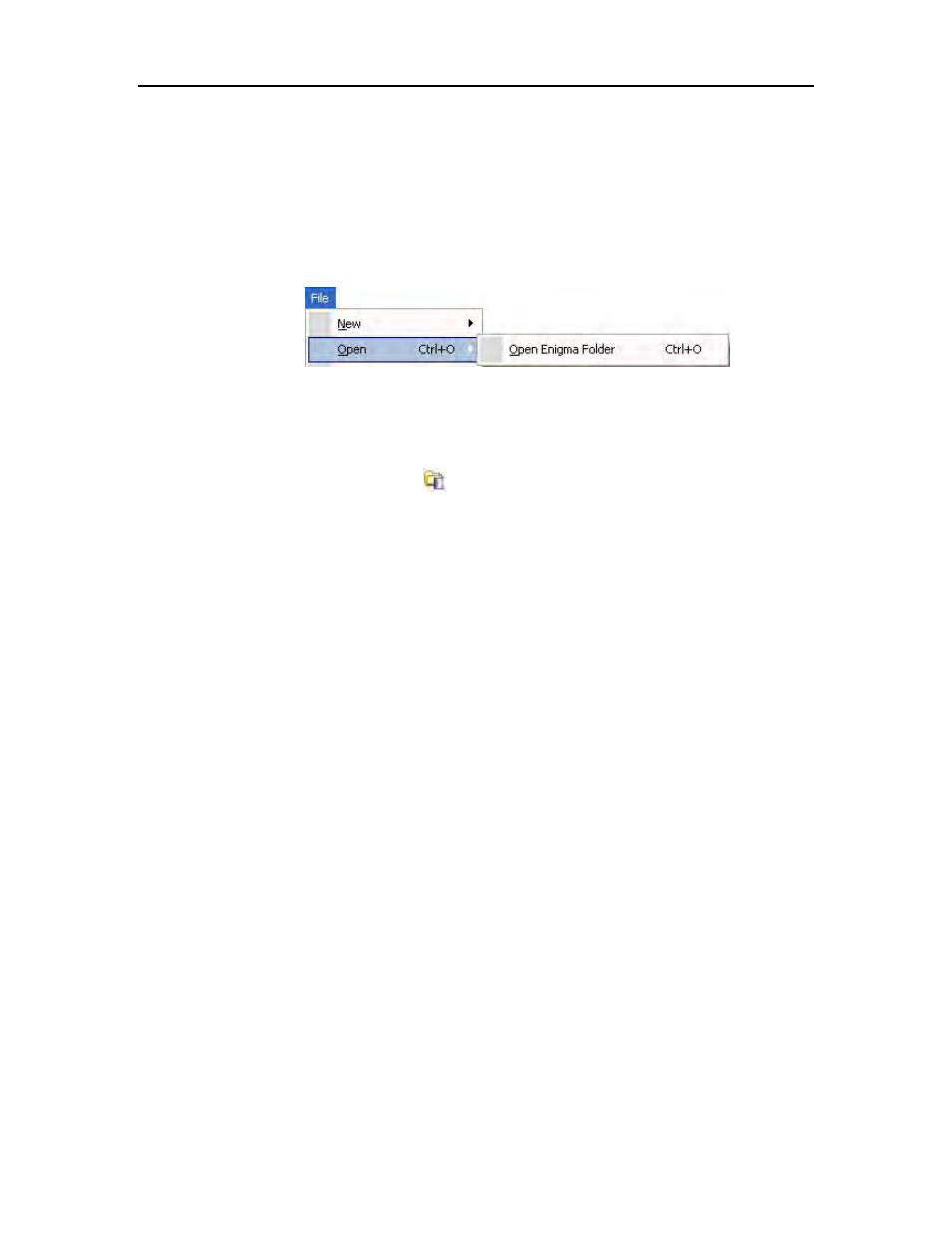Open, Open enigma folder, Close | Save, Save as, Print preview, Print | ADS Environmental Services Enigma-hyQ QR 775017 A2 User Manual | Page 23 / 96