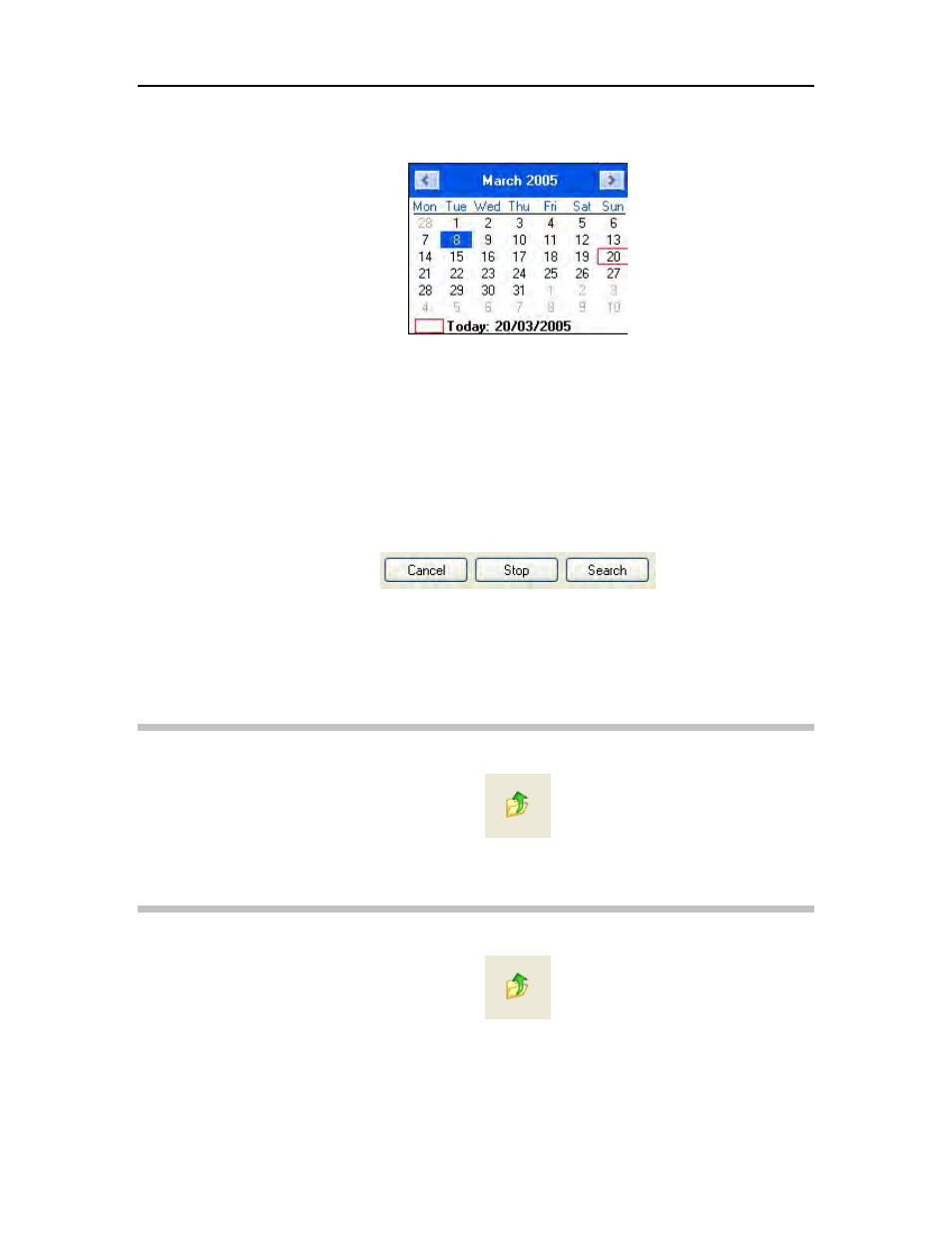 Search buttons, Up button, Refresh button | ADS Environmental Services Enigma-hyQ QR 775017 A2 User Manual | Page 34 / 96