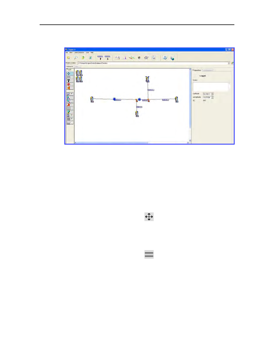 Network window – tools, Select, Pipe | ADS Environmental Services Enigma-hyQ QR 775017 A2 User Manual | Page 70 / 96