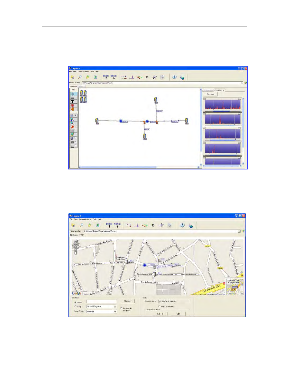 Correlation tab, Map tab | ADS Environmental Services Enigma-hyQ QR 775017 A2 User Manual | Page 73 / 96