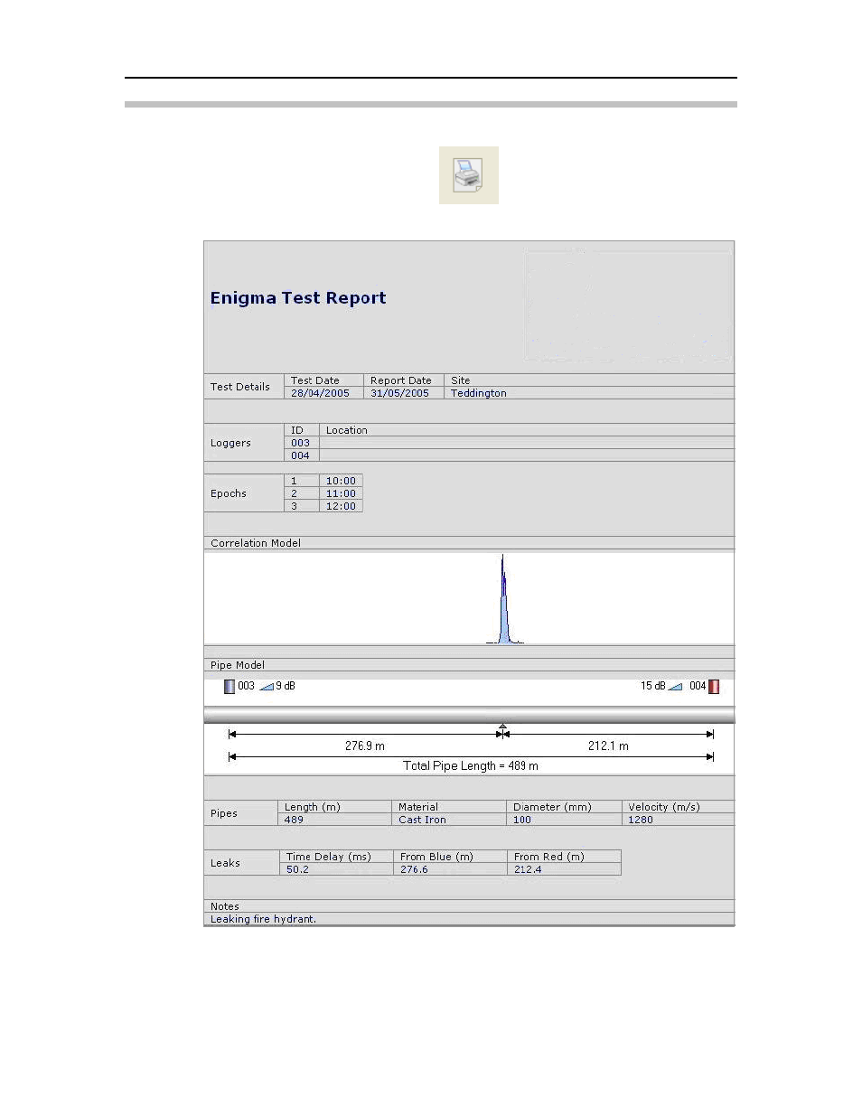 Print button | ADS Environmental Services Enigma-hyQ QR 775017 A2 User Manual | Page 76 / 96