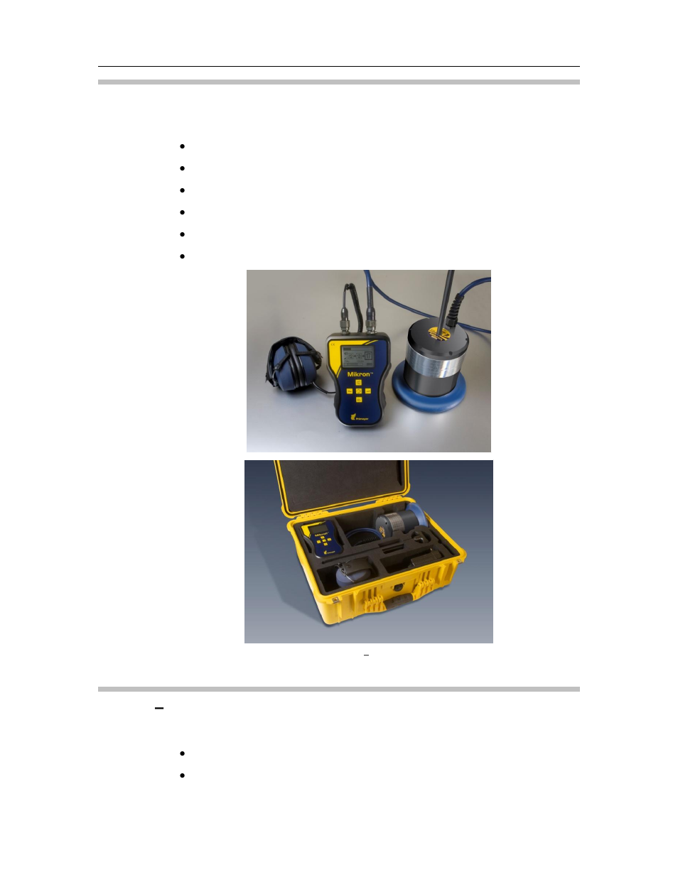 Mikron - gamma (ground microphone system), Mikron – alpha + gamma (combination system), Mikron | Alpha + gamma (combination system), Ads mikron user manual, Ground microphone sensor, Microphone handle (two parts), Handheld amplifier (including neck strap), High-quality headphones, Battery charger | ADS Environmental Services Mikron QR 775014 A0 User Manual | Page 11 / 22
