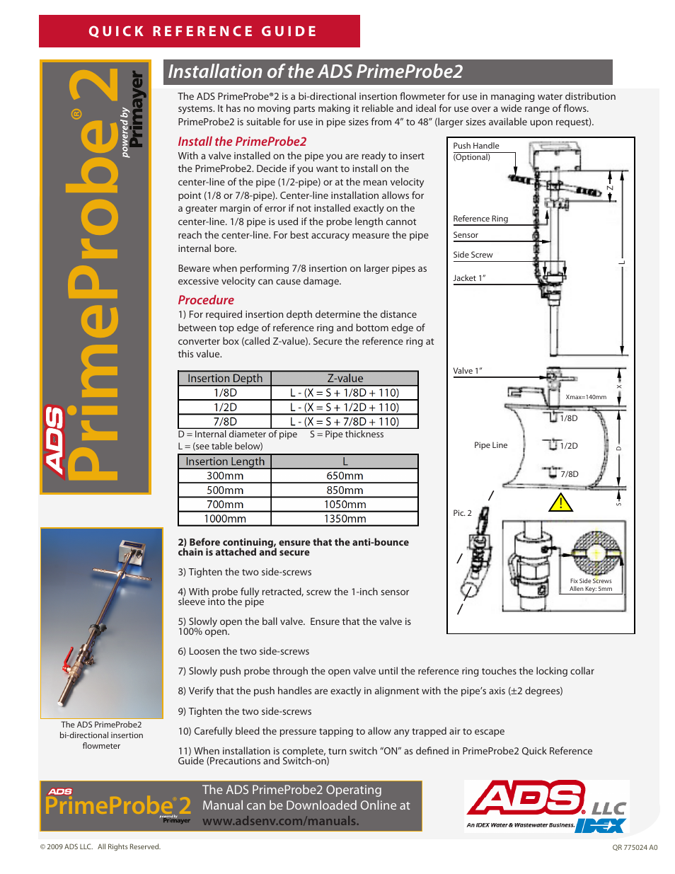 ADS Environmental Services PrimeProbe2 User Manual | 1 page