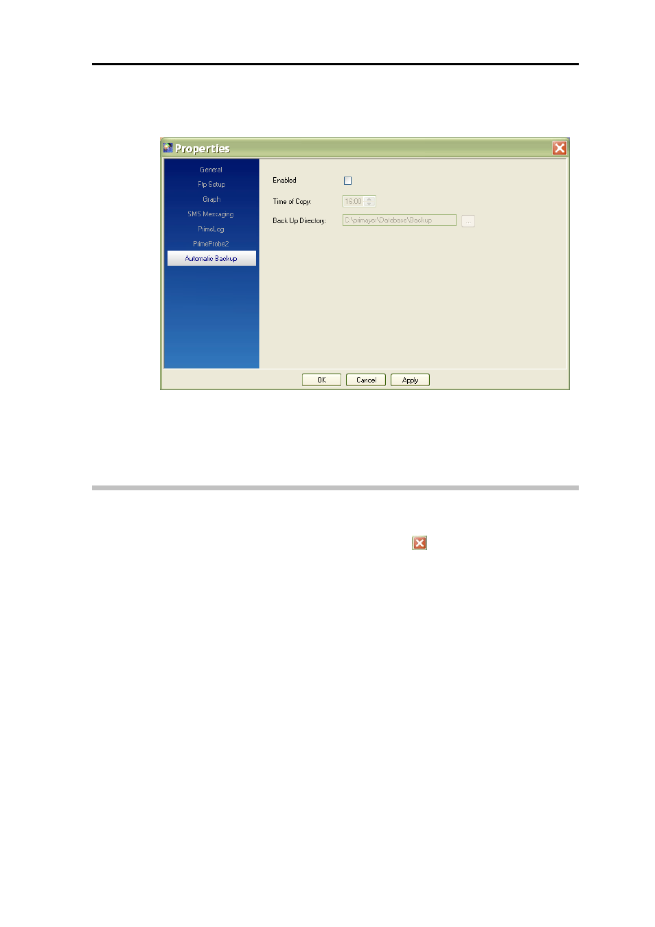 Automatic backup, Exit | ADS Environmental Services PrimeWorks QR 775018 A0 User Manual | Page 27 / 86