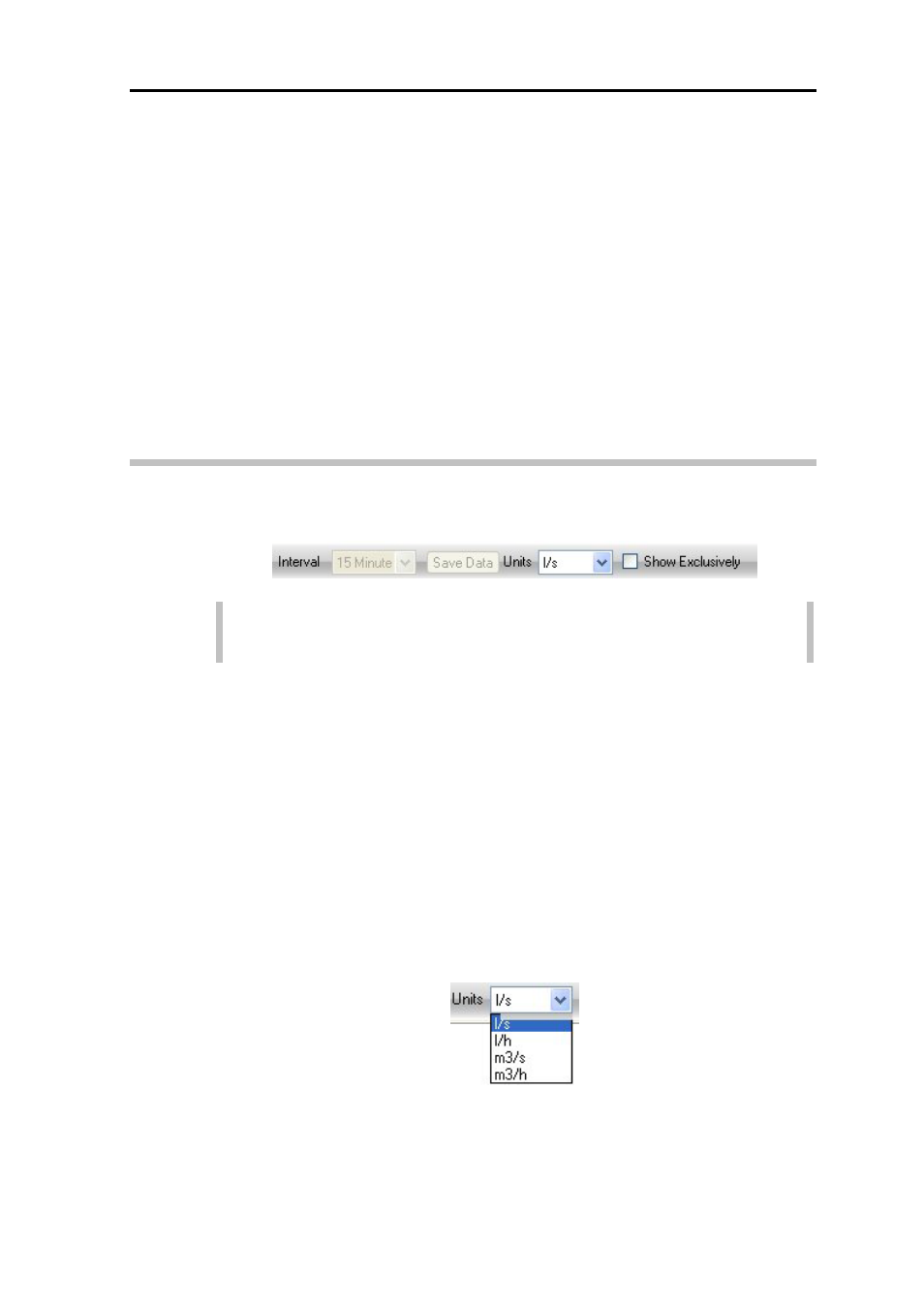 Modifying the start/end time, Control bar, Interval | Save data, Units | ADS Environmental Services PrimeWorks QR 775018 A0 User Manual | Page 70 / 86