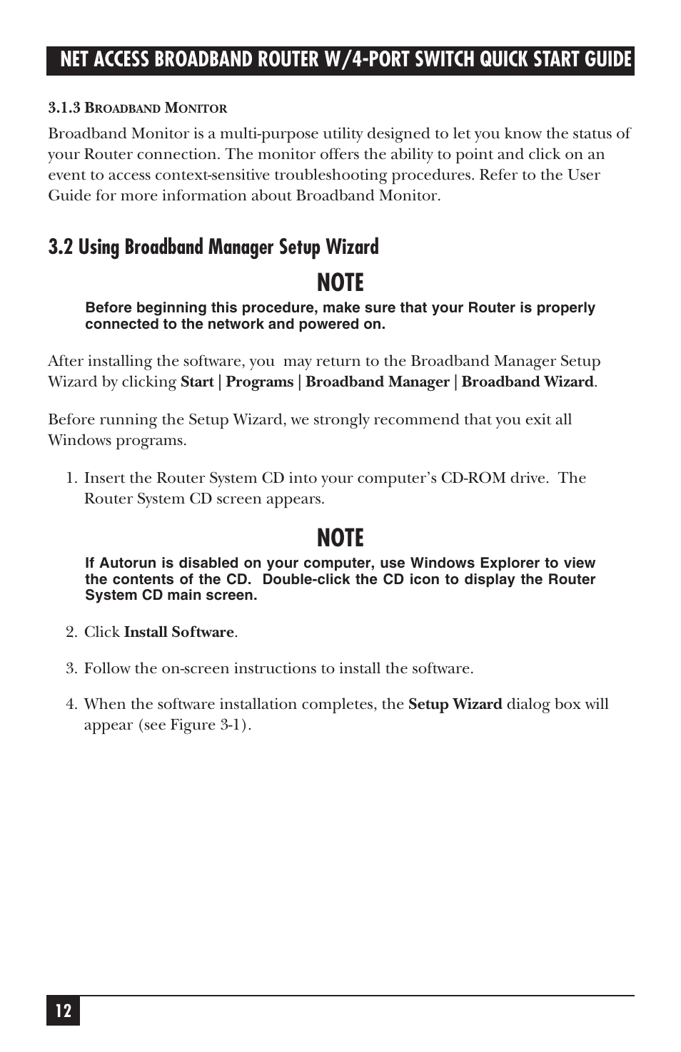 2 using broadband manager setup wizard | Black Box LRB500A User Manual | Page 13 / 33