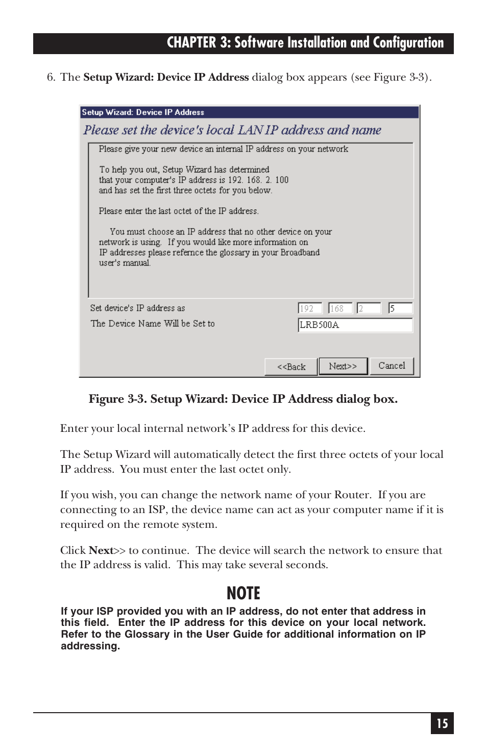 Chapter 3: software installation and configuration | Black Box LRB500A User Manual | Page 16 / 33