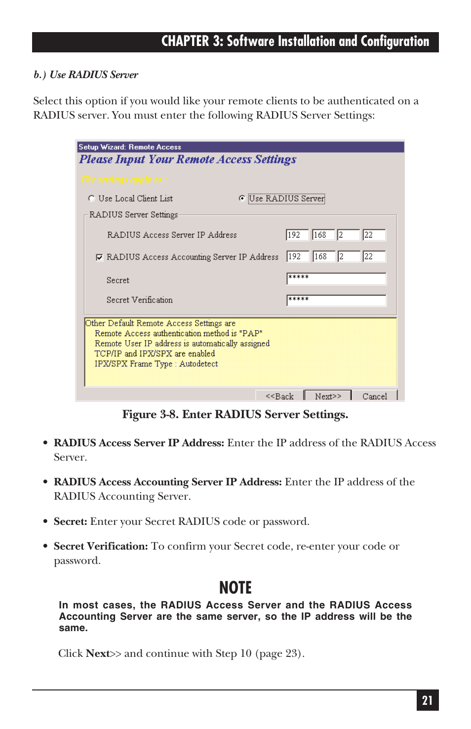 Chapter 3: software installation and configuration | Black Box LRB500A User Manual | Page 22 / 33