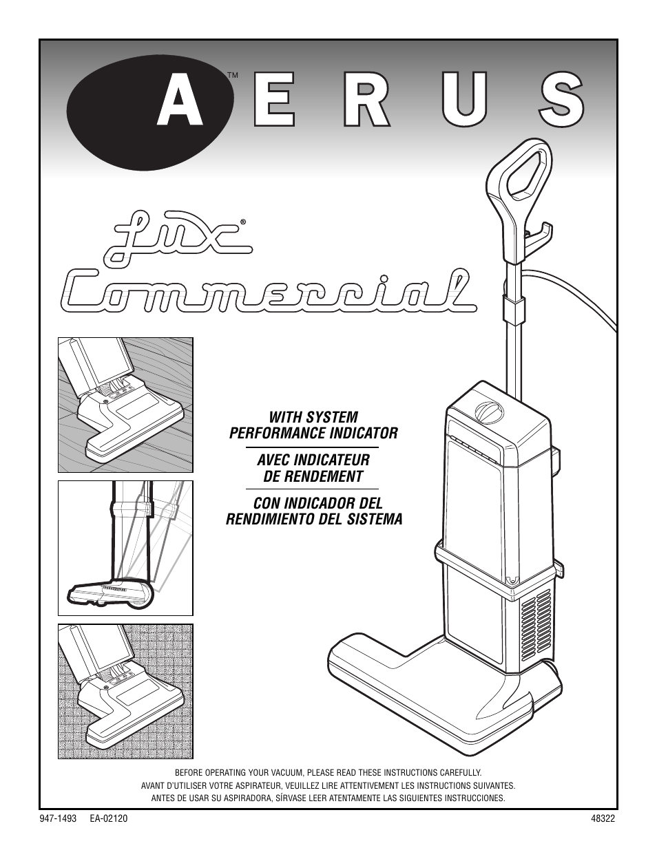 Aerus Lux Commercial Upright User Manual | 20 pages