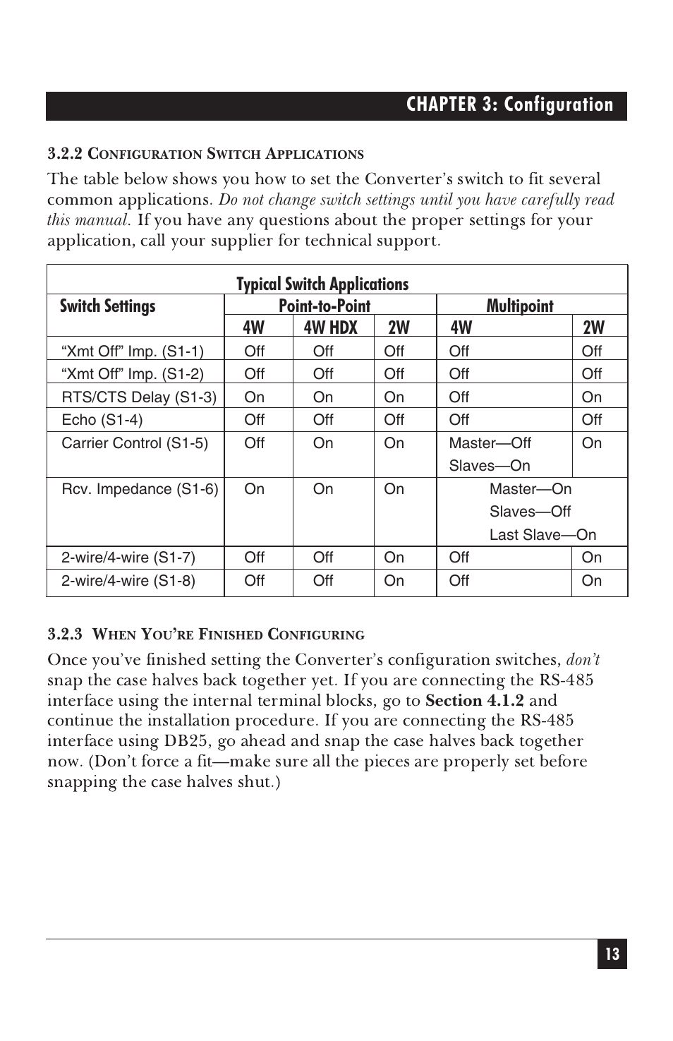 Chapter 3: configuration | Black Box IC476A-F-R2 User Manual | Page 14 / 25