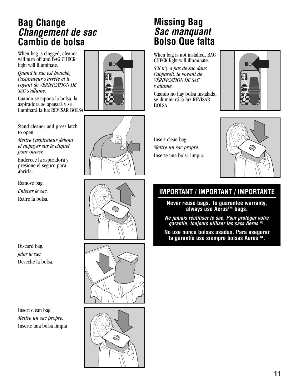 Aerus Guardian User Manual | Page 11 / 20