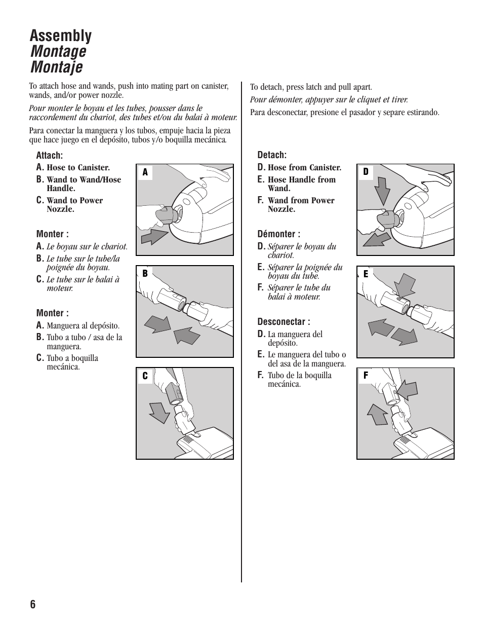 Assembly montage montaje | Aerus Guardian User Manual | Page 6 / 20