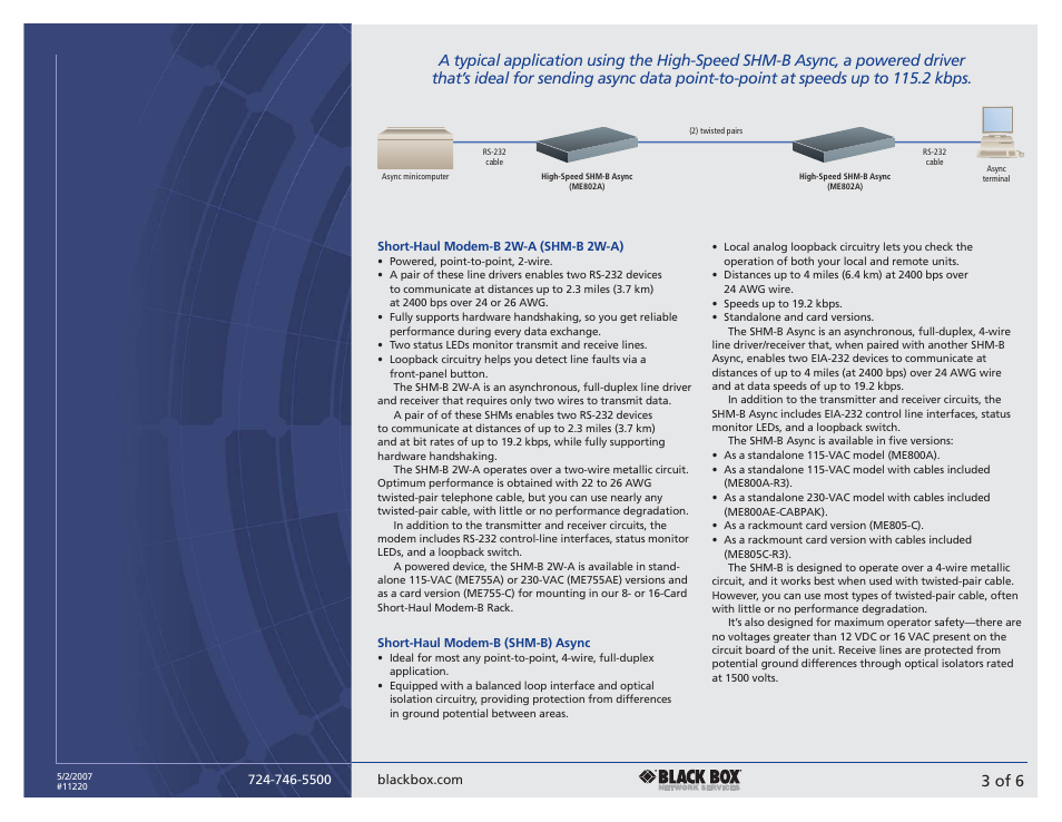 3 of xx, 3 of 6 | Black Box MULTIPOINT LINE DRIVER User Manual | Page 3 / 6