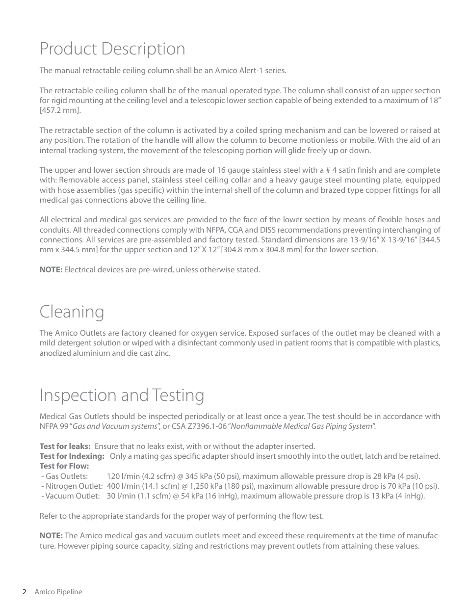 Amico Ceiling Column Manual Retractable User Manual | Page 4 / 16