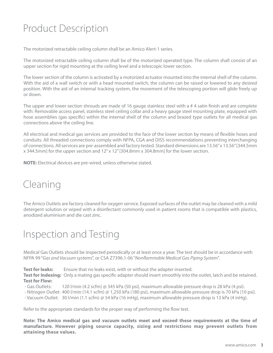 Amico Ceiling Column Motorized Retractable User Manual | Page 3 / 20