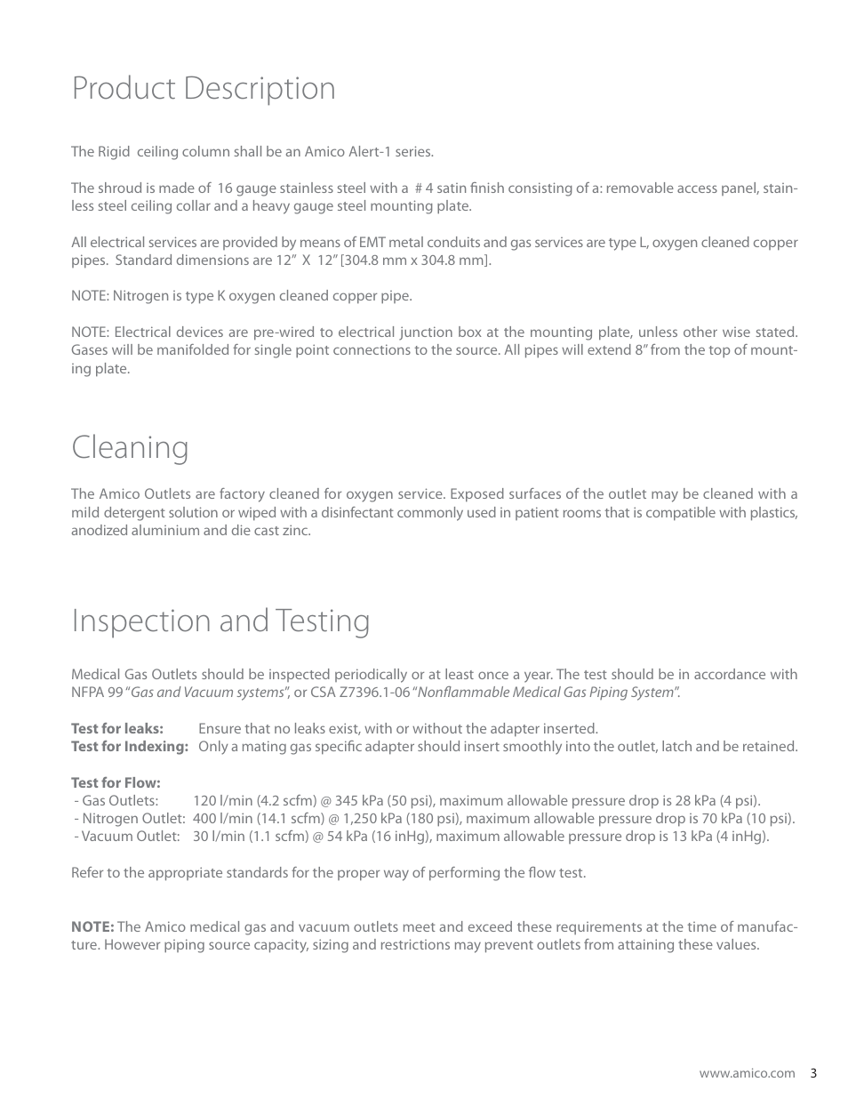 Amico Ceiling Column Rigid (Stationary) User Manual | Page 4 / 12