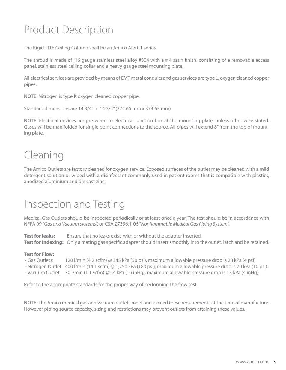 Amico Ceiling Column Rigid LITE (Stationary) User Manual | Page 4 / 12