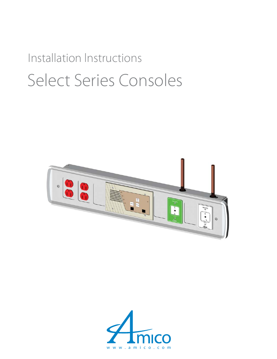 Amico Emerald Series Recessed Console With Rail User Manual | 8 pages