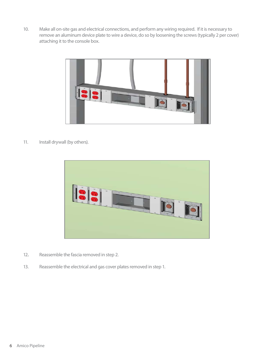 Amico Emerald Series Recessed Console With Rail User Manual | Page 6 / 8