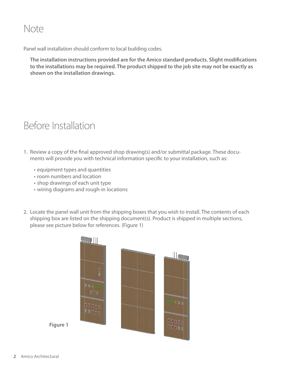 Before installation | Amico Freedom Series Surface Mounted User Manual | Page 2 / 8