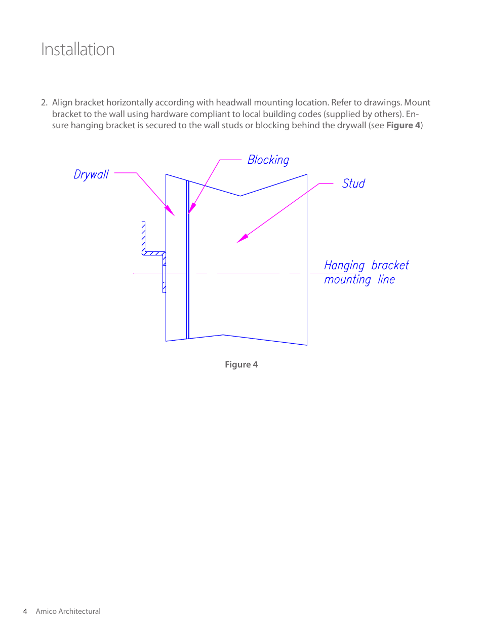 Installation | Amico Freedom Series Surface Mounted User Manual | Page 4 / 8