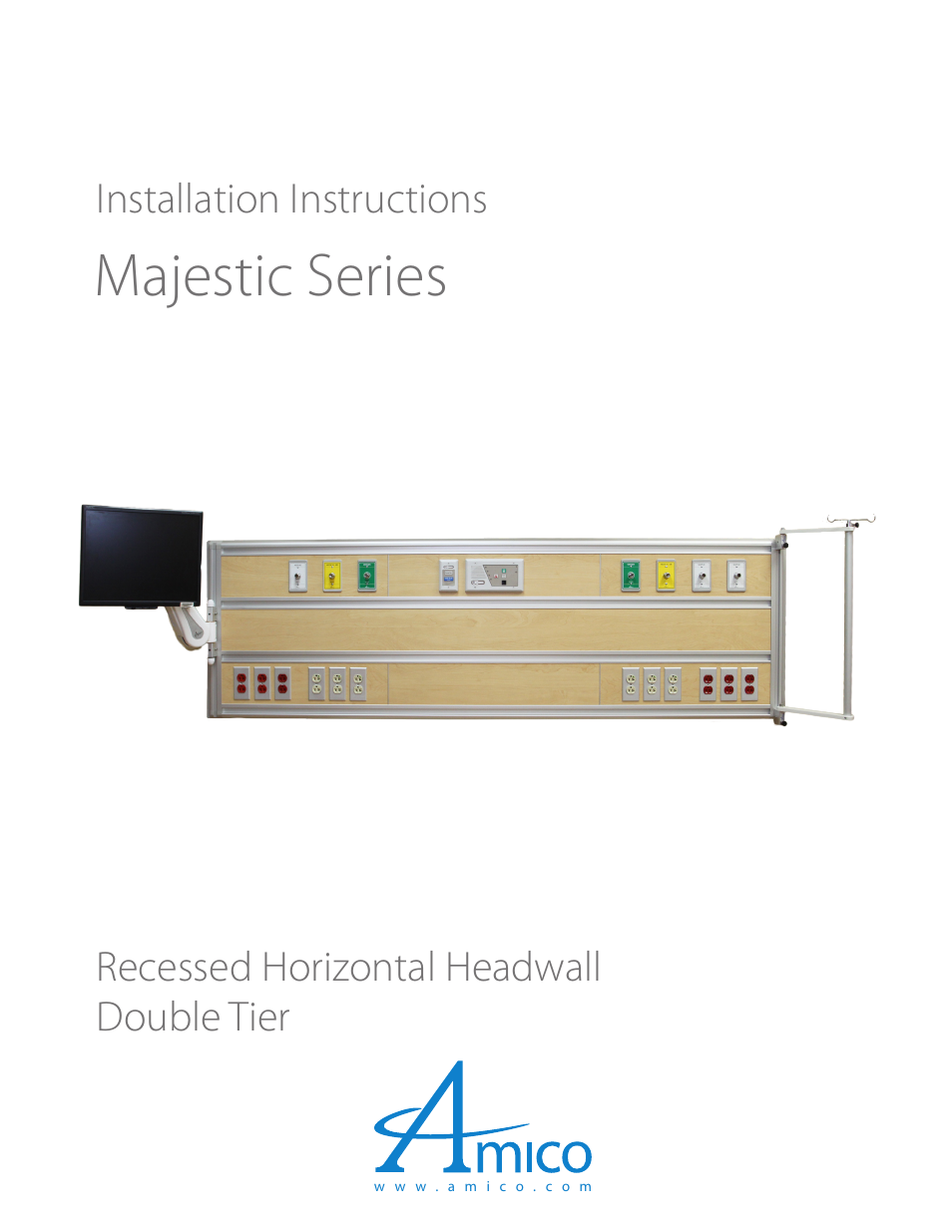 Amico Majestic Series Double Tier Recessed Headwall User Manual | 6 pages