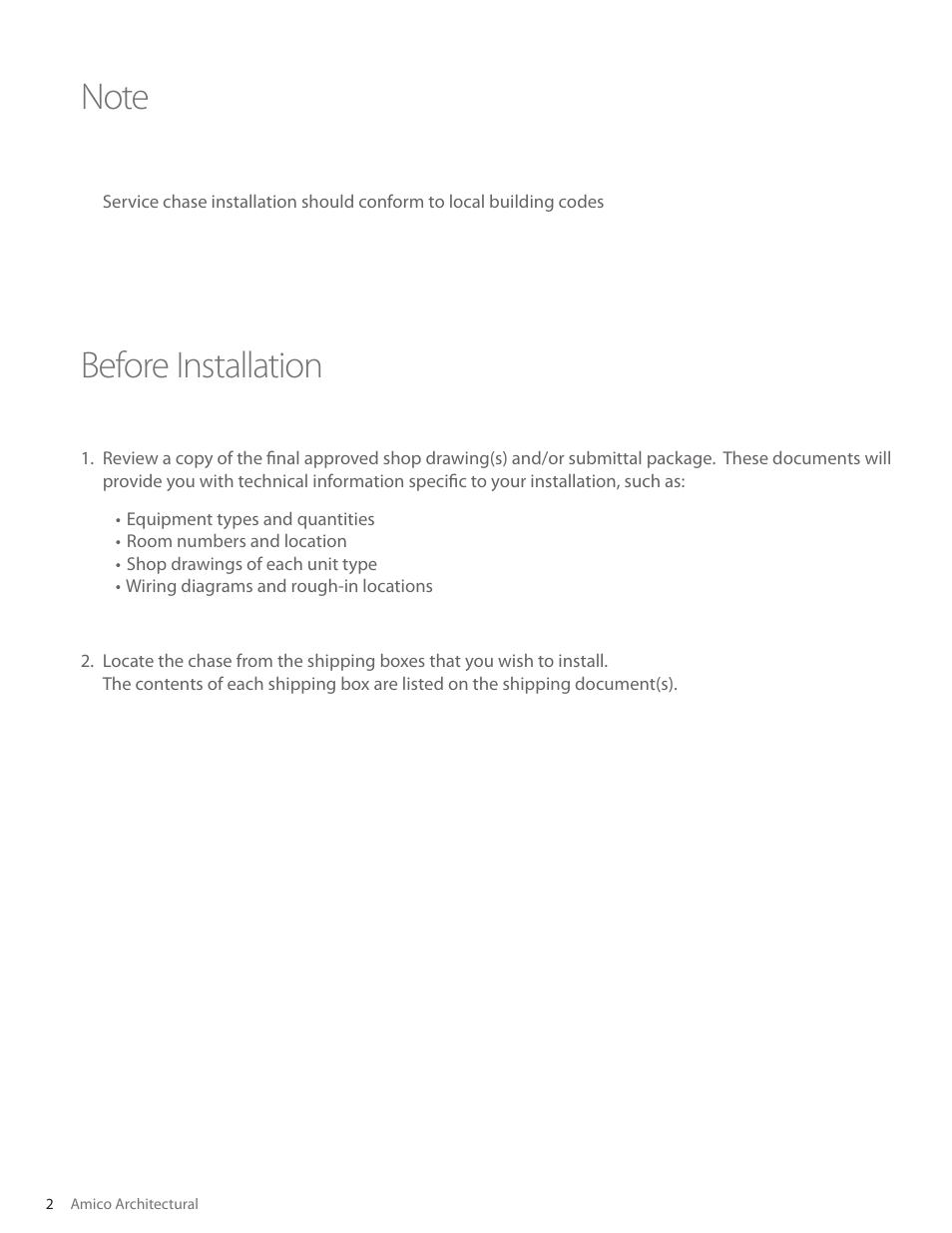Amico Majestic Series Single Tier Surface Mounted Headwall User Manual | Page 2 / 6