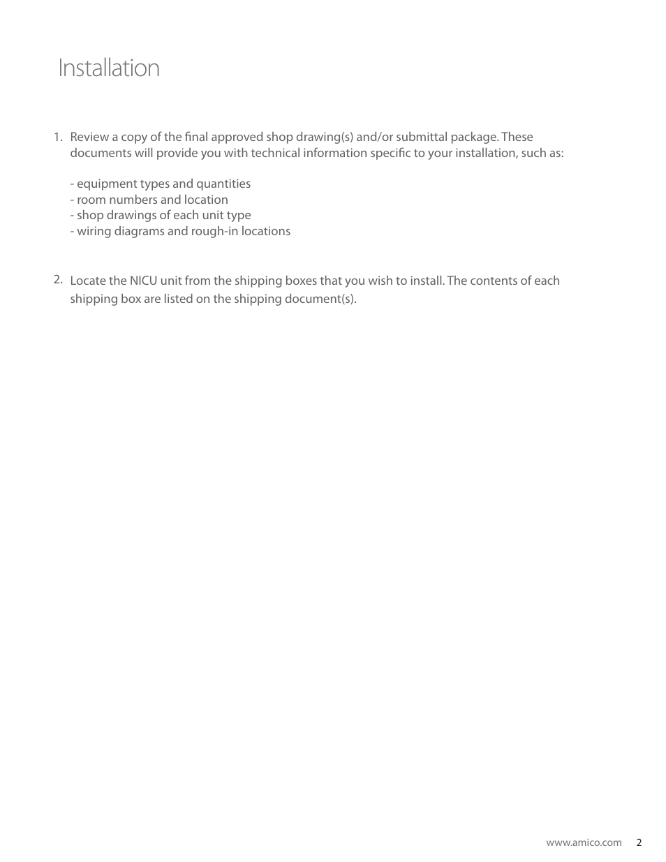 Installation | Amico Noble Custom Cabinet User Manual | Page 3 / 7