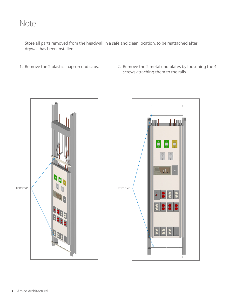 Amico Regal Series Recessed Vertical Flatwall User Manual | Page 4 / 8