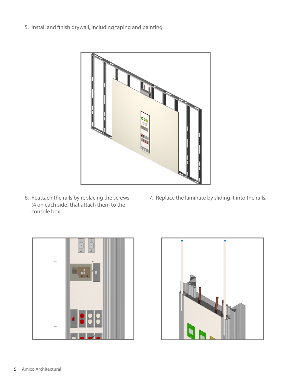 Amico Regal Series Recessed Vertical Flatwall User Manual | Page 6 / 8