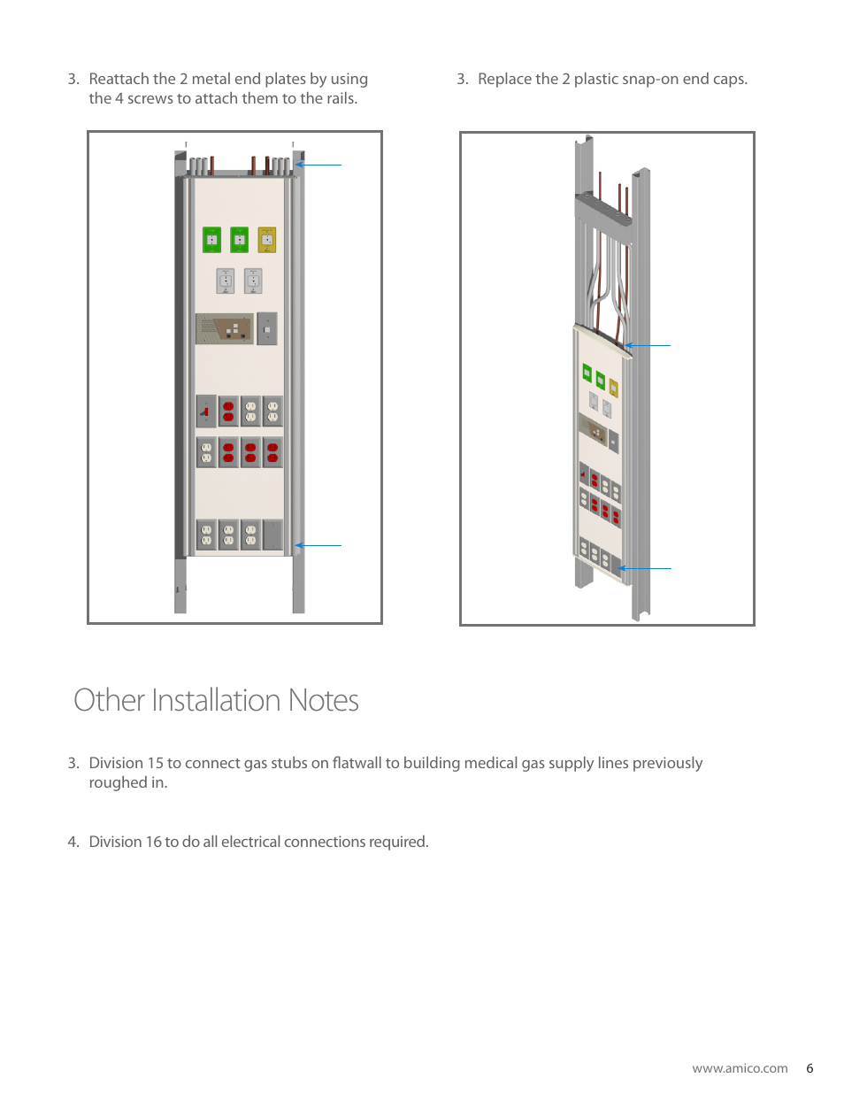 Amico Regal Series Recessed Vertical Flatwall User Manual | Page 7 / 8