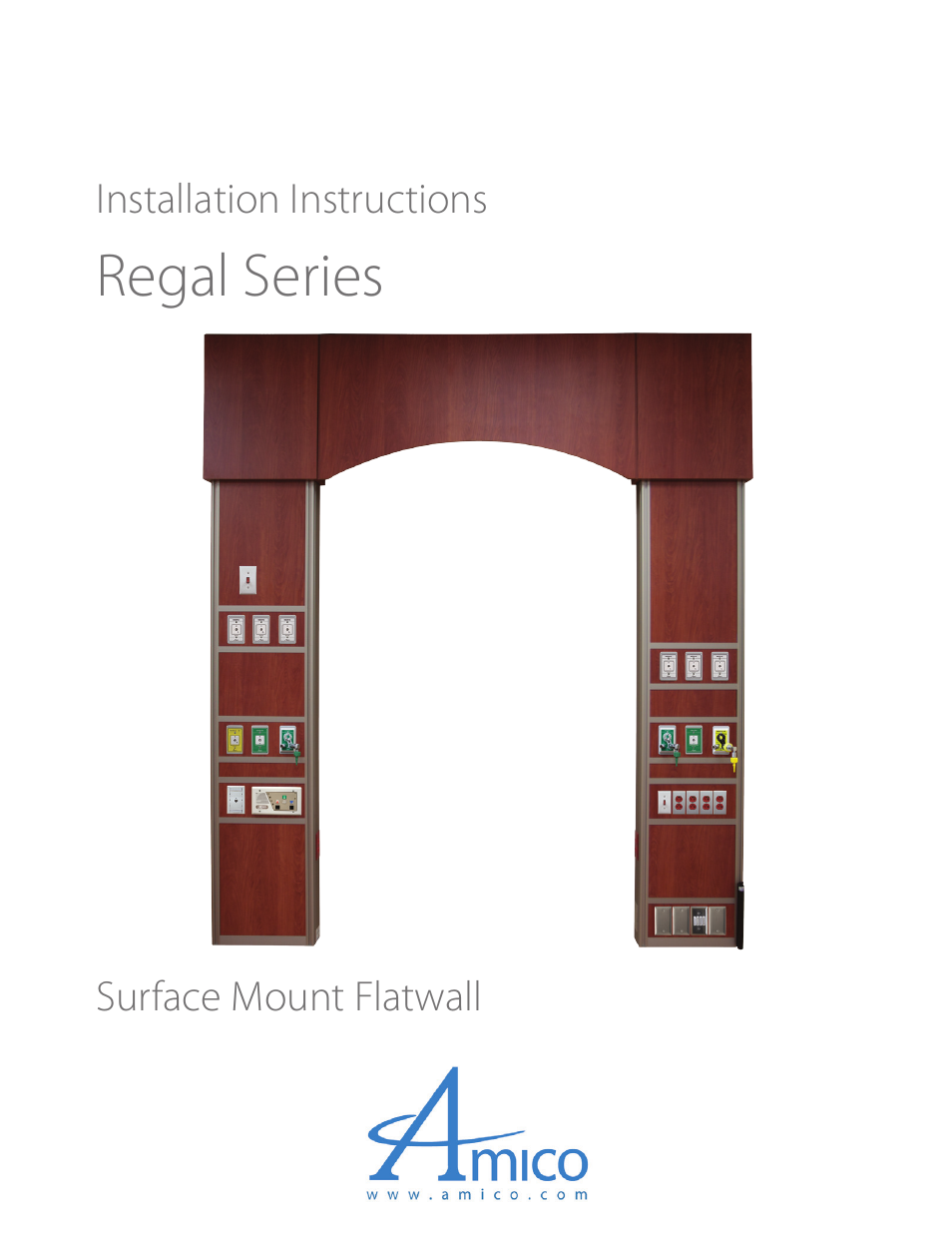 Amico Regal Series Surface Mounted Vertical Flatwall User Manual | 7 pages