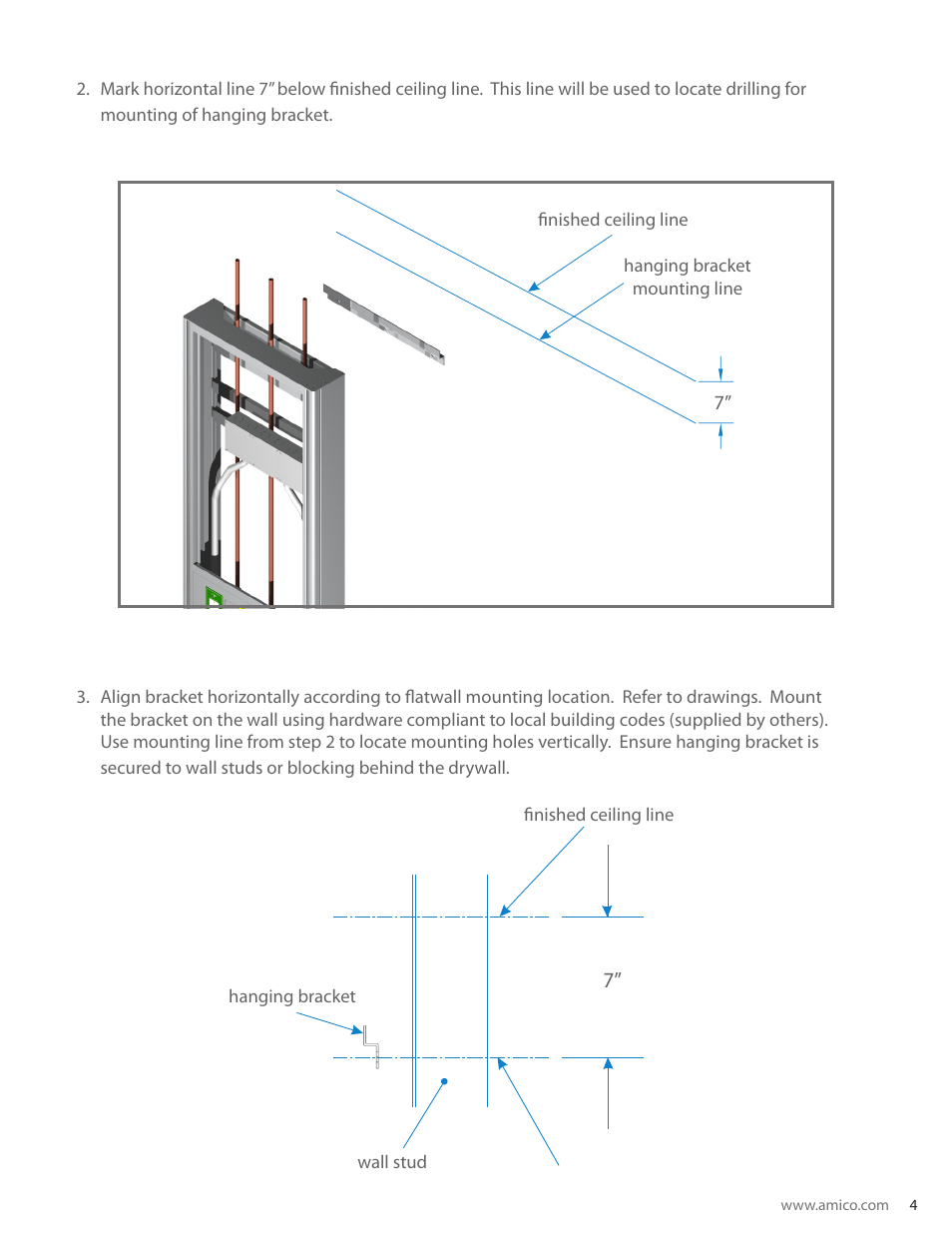 Amico Regal Series Surface Mounted Vertical Flatwall User Manual | Page 5 / 7