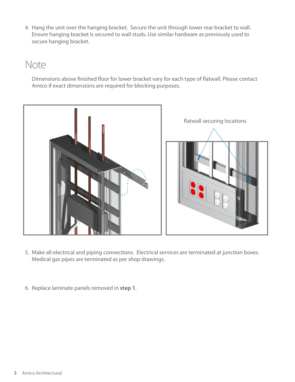 Amico Regal Series Surface Mounted Vertical Flatwall User Manual | Page 6 / 7