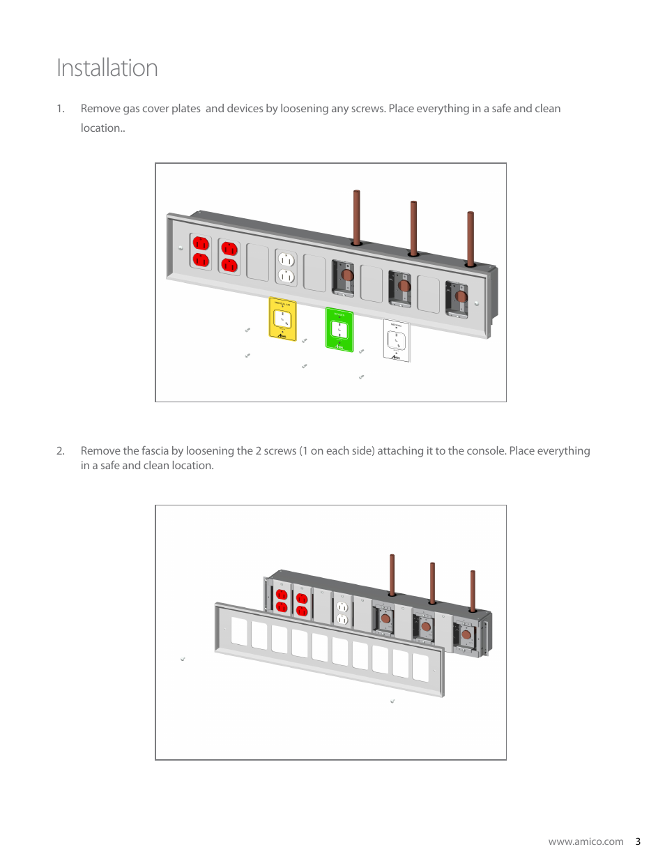 Installation | Amico Security Recessed Console Box Assembly User Manual | Page 3 / 12