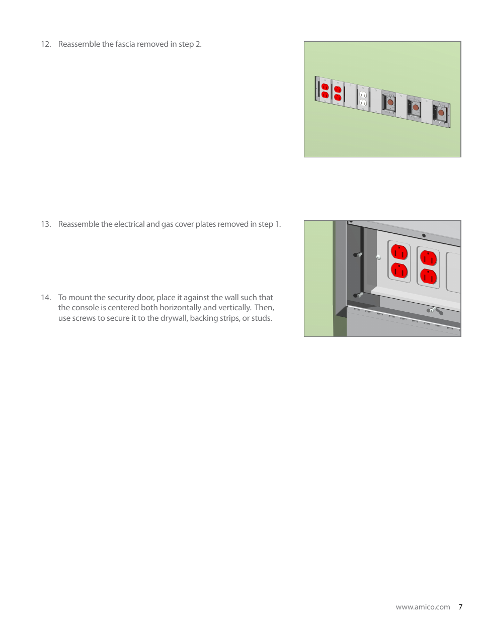 Amico Security Recessed Console Box Assembly User Manual | Page 7 / 12